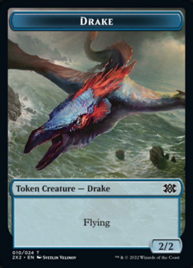 Drake // Aven Initiate Double-sided Token [Double Masters 2022 Tokens] | The Time Vault CA