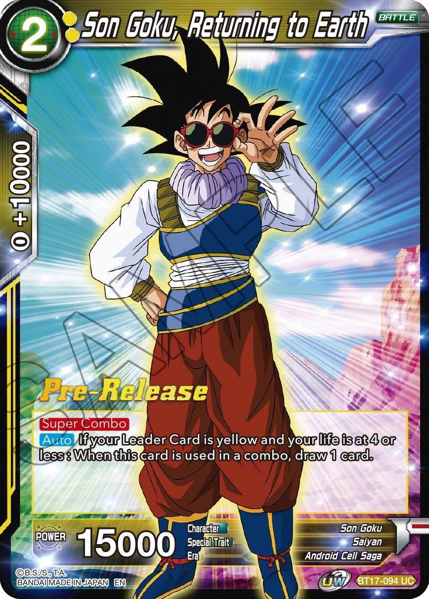 Son Goku, Returning to Earth (BT17-094) [Ultimate Squad Prerelease Promos] | The Time Vault CA