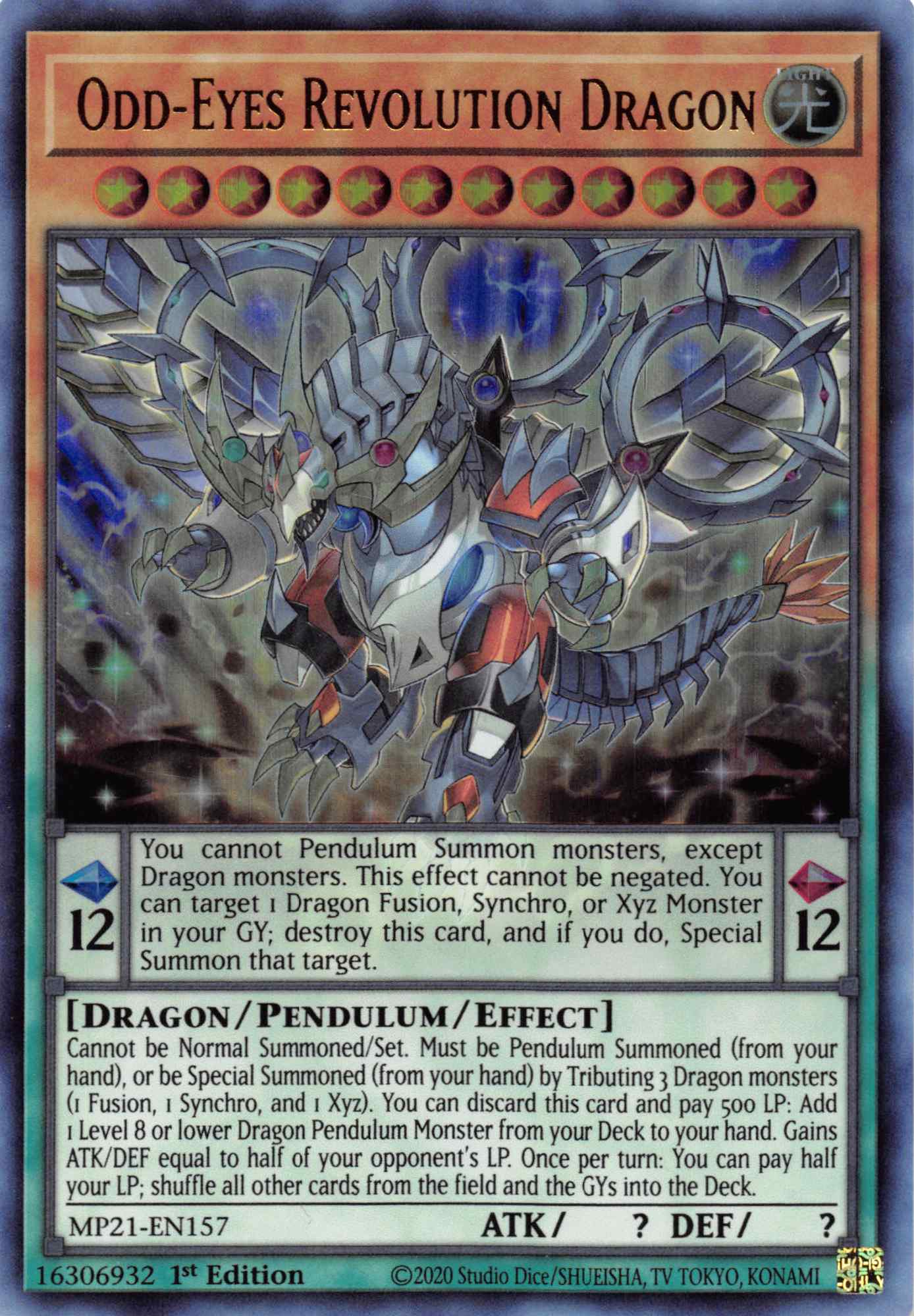 Odd-Eyes Revolution Dragon [MP21-EN157] Ultra Rare | The Time Vault CA