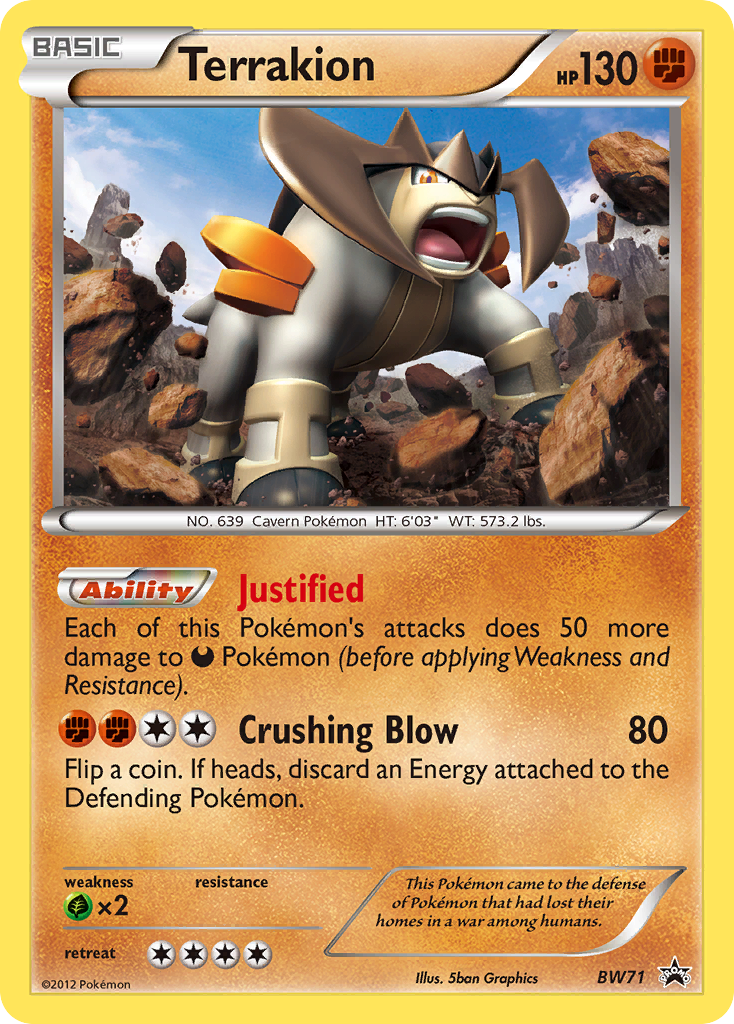 Terrakion (BW71) [Black & White: Black Star Promos] | The Time Vault CA