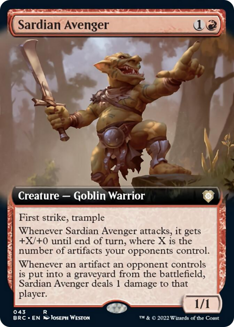 Sardian Avenger (Extended Art) [The Brothers' War Commander] | The Time Vault CA