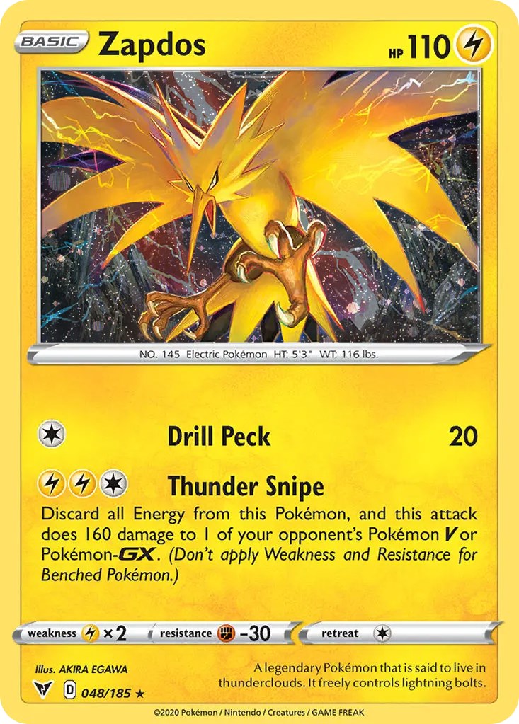 Zapdos (048/185) (Cosmos Holo) [Sword & Shield: Vivid Voltage] | The Time Vault CA