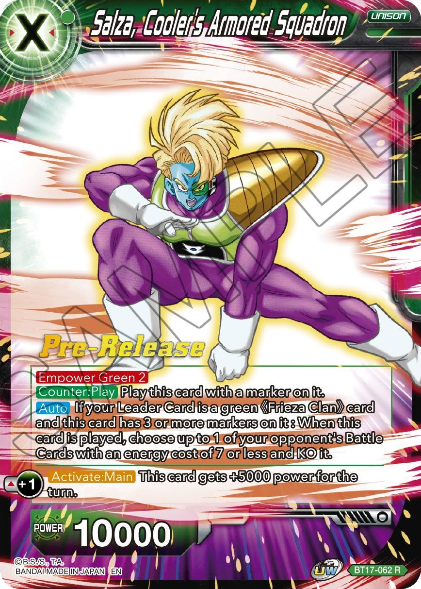 Salza, Cooler's Armored Squadron (BT17-062) [Ultimate Squad Prerelease Promos] | The Time Vault CA