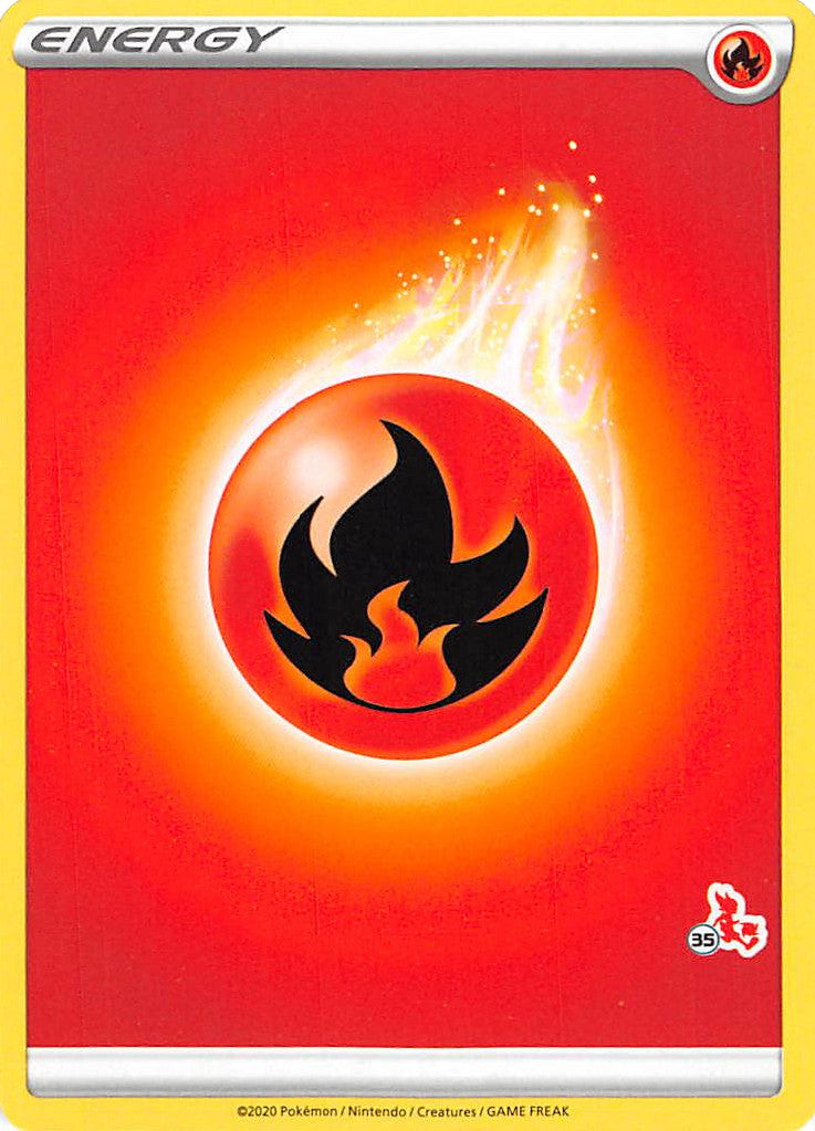 Fire Energy (Cinderace Stamp #35) [Battle Academy 2022] | The Time Vault CA