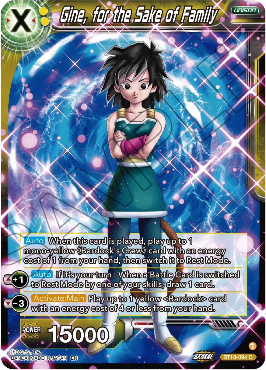 Gine, for the Sake of Family (BT18-094) [Dawn of the Z-Legends] | The Time Vault CA