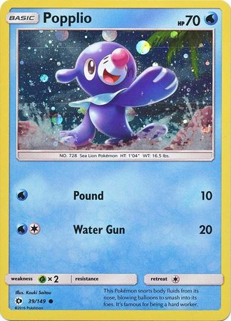 Popplio (39/149) (Cosmos Holo) [Sun & Moon: Base Set] | The Time Vault CA