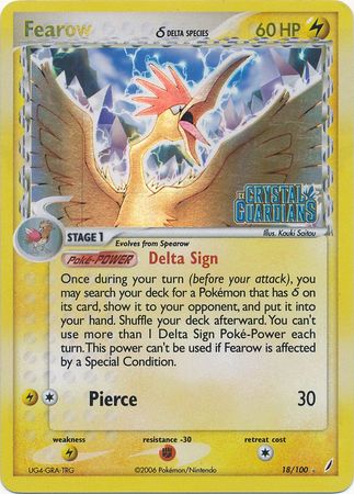 Fearow (18/100) (Delta Species) (Stamped) [EX: Crystal Guardians] | The Time Vault CA