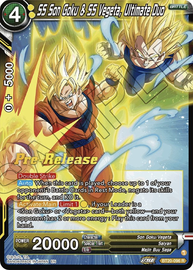 SS Son Goku & SS Vegeta, Ultimate Duo (BT20-096) [Power Absorbed Prerelease Promos] | The Time Vault CA