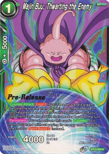 Majin Buu, Thwarting the Enemy (BT14-083) [Cross Spirits Prerelease Promos] | The Time Vault CA