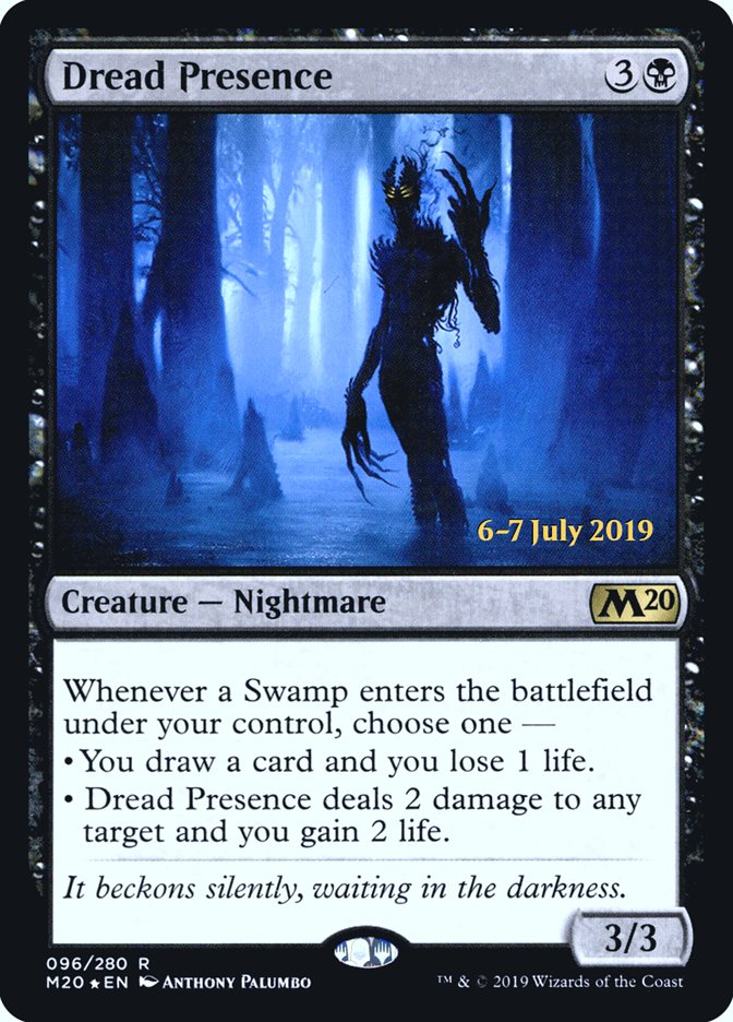 Dread Presence  [Core Set 2020 Prerelease Promos] | The Time Vault CA