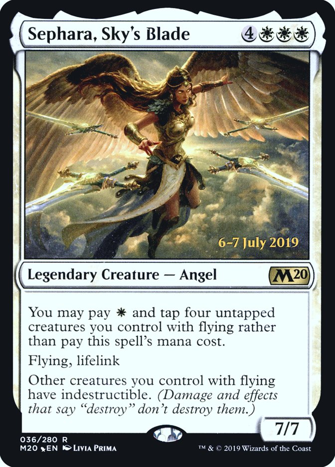 Sephara, Sky's Blade  [Core Set 2020 Prerelease Promos] | The Time Vault CA