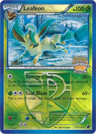 Leafeon (11/116) (Regional Championship Promo Staff) [Black & White: Plasma Freeze] | The Time Vault CA