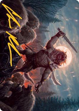 Tovolar, the Midnight Scourge 1 Art Card (Gold-Stamped Signature) [Innistrad: Midnight Hunt Art Series] | The Time Vault CA