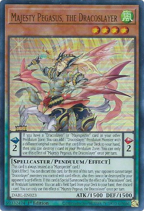 Majesty Pegasus, the Dracoslayer [DABL-EN023] Ultra Rare | The Time Vault CA