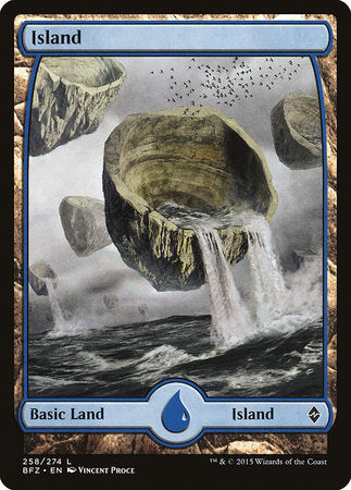 Island (258) - Full Art [Battle for Zendikar] | The Time Vault CA