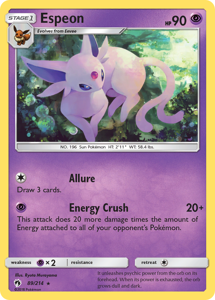 Espeon (89/214) [Sun & Moon: Lost Thunder] | The Time Vault CA