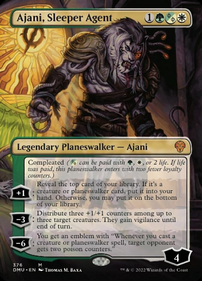 Ajani, Sleeper Agent (Borderless) (376) [Dominaria United] | The Time Vault CA