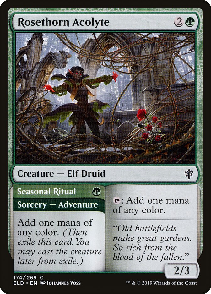Rosethorn Acolyte // Seasonal Ritual [Throne of Eldraine] | The Time Vault CA