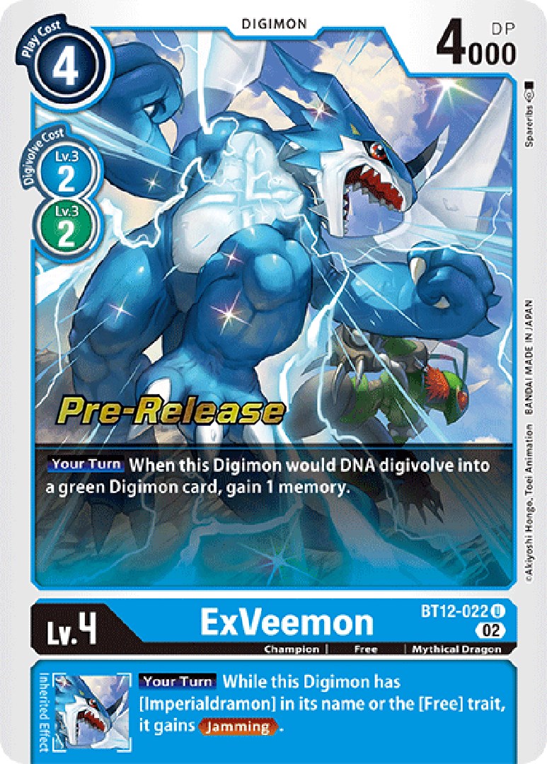 ExVeemon [BT12-022] [Across Time Pre-Release Cards] | The Time Vault CA