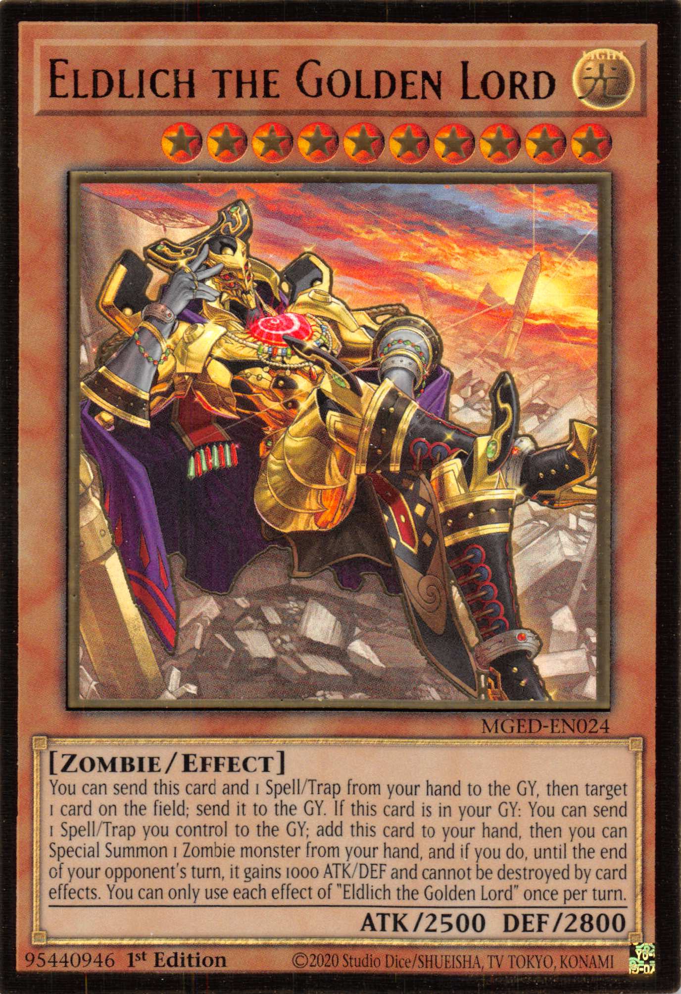 Eldlich the Golden Lord (Alternate Art) [MGED-EN024] Gold Rare | The Time Vault CA