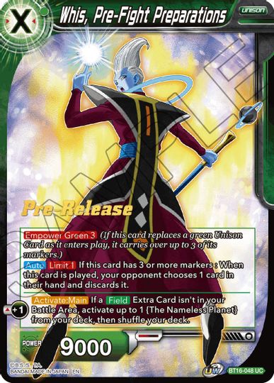 Whis, Pre-Fight Preparations (BT16-048) [Realm of the Gods Prerelease Promos] | The Time Vault CA