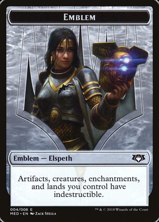 Emblem - Elspeth, Knight-Errant [Mythic Edition Tokens] | The Time Vault CA