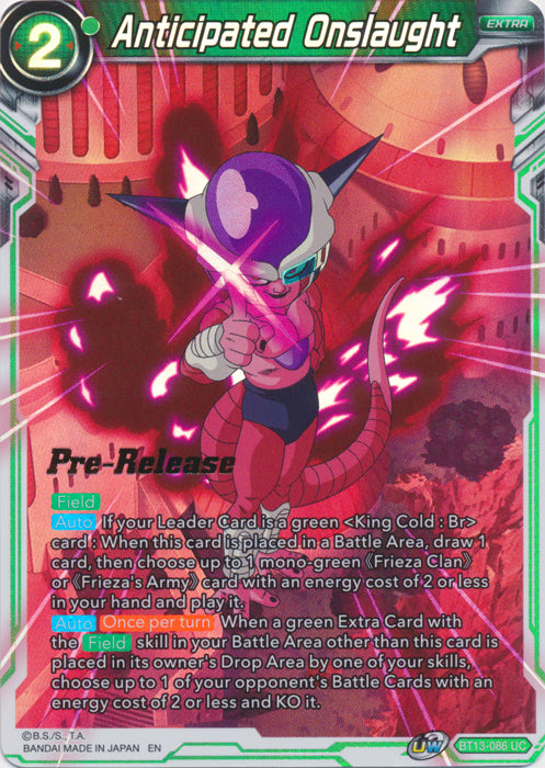 Anticipated Onslaught (BT13-086) [Supreme Rivalry Prerelease Promos] | The Time Vault CA