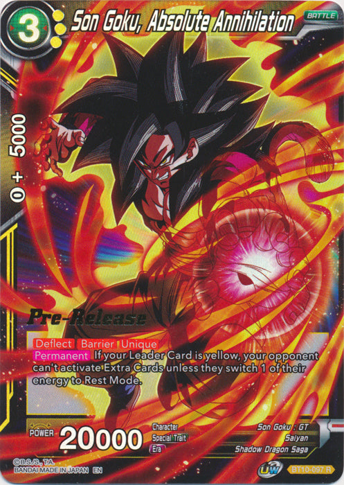 Son Goku, Absolute Annihilation (BT10-097) [Rise of the Unison Warrior Prerelease Promos] | The Time Vault CA