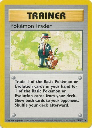 Pokemon Trader (77/102) [Base Set Shadowless Unlimited] | The Time Vault CA