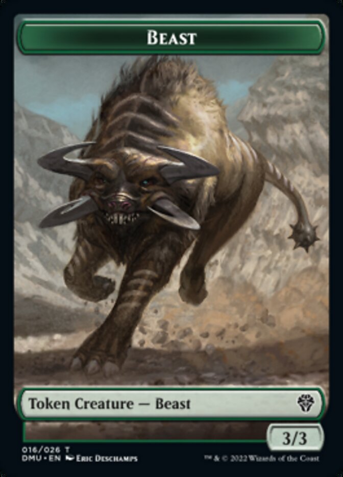 Kavu // Beast Double-sided Token [Dominaria United Commander Tokens] | The Time Vault CA
