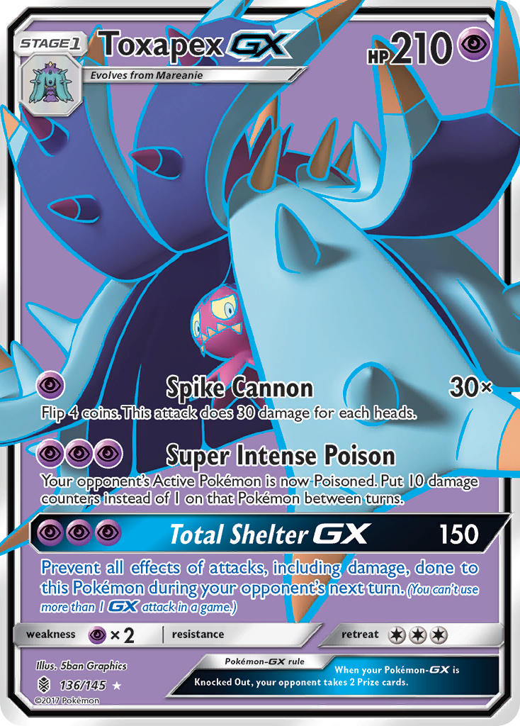 Toxapex GX (136/145) [Sun & Moon: Guardians Rising] | The Time Vault CA
