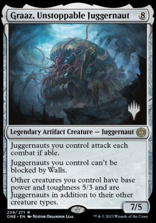 Graaz, Unstoppable Juggernaut (Promo Pack) [Phyrexia: All Will Be One Promos] | The Time Vault CA