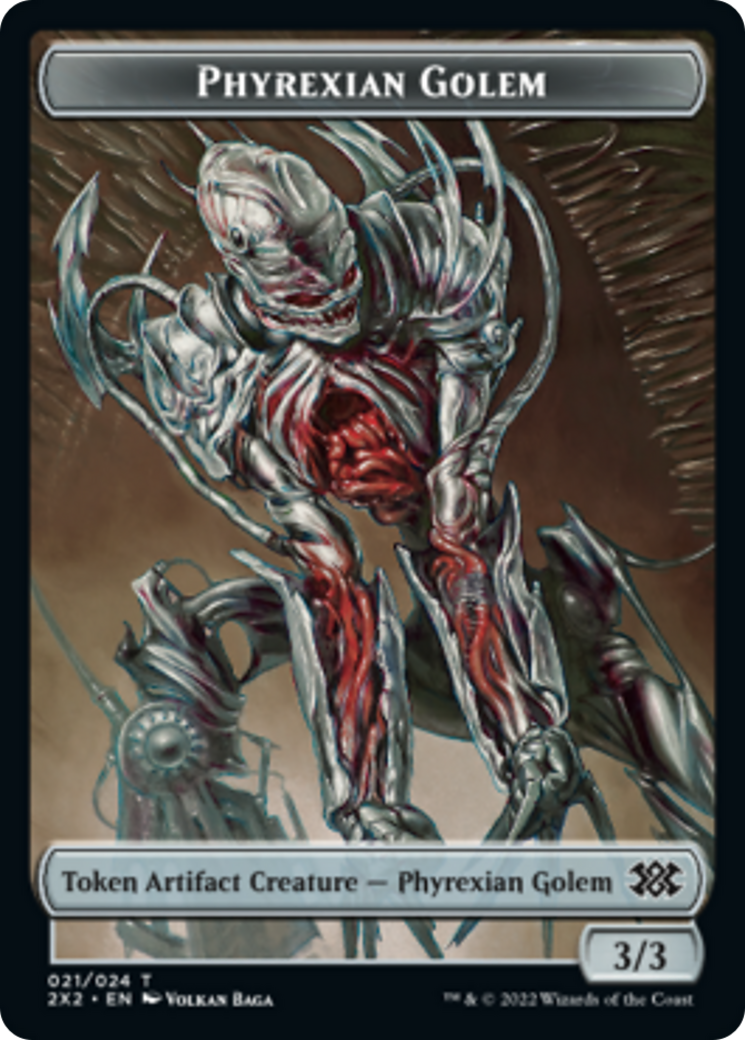 Drake // Phyrexian Golem Double-sided Token [Double Masters 2022 Tokens] | The Time Vault CA