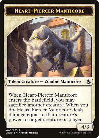 Heart-Piercer Manticore Token [Amonkhet Tokens] | The Time Vault CA