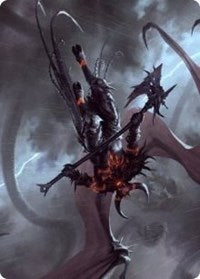 Burning-Rune Demon Art Card [Kaldheim: Art Series] | The Time Vault CA