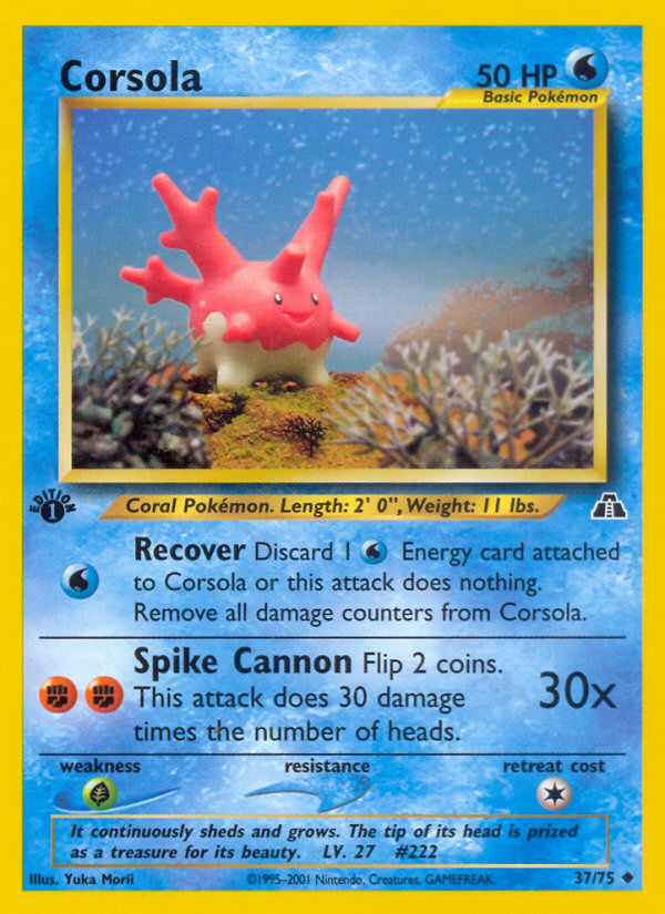 Corsola (37/75) [Neo Discovery 1st Edition] | The Time Vault CA