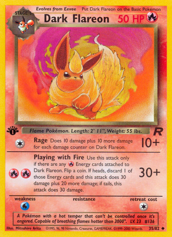 Dark Flareon (35/82) [Team Rocket 1st Edition] | The Time Vault CA