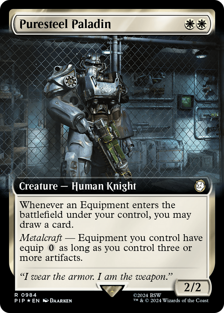 Puresteel Paladin (Extended Art) (Surge Foil) [Fallout] | The Time Vault CA