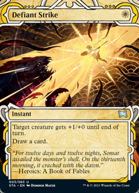 Defiant Strike (Etched Foil) [Strixhaven Mystical Archive] | The Time Vault CA