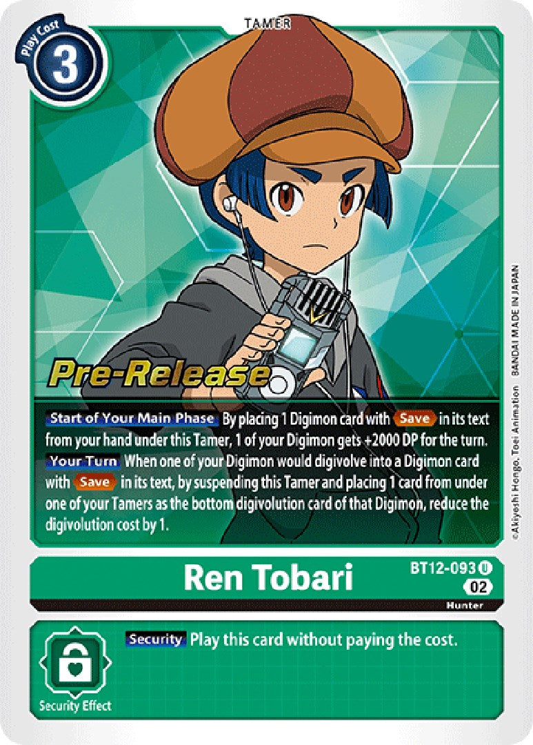 Ren Tobari [BT12-093] [Across Time Pre-Release Cards] | The Time Vault CA