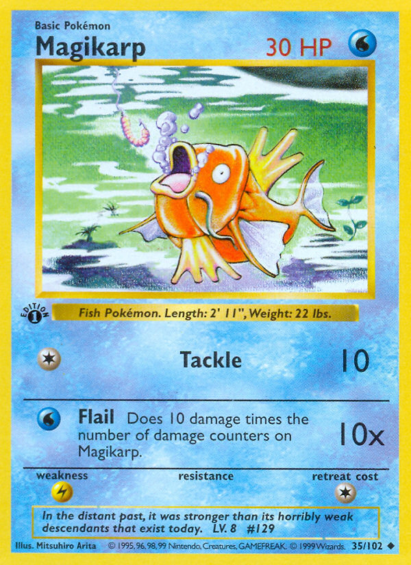 Magikarp (35/102) (Shadowless) [Base Set 1st Edition] | The Time Vault CA