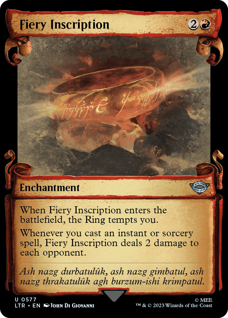 Fiery Inscription [The Lord of the Rings: Tales of Middle-Earth Showcase Scrolls] | The Time Vault CA
