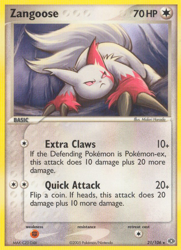 Zangoose (21/106) [EX: Emerald] | The Time Vault CA