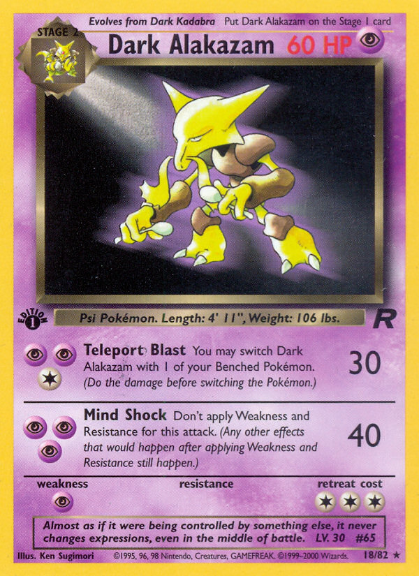 Dark Alakazam (18/82) [Team Rocket 1st Edition] | The Time Vault CA