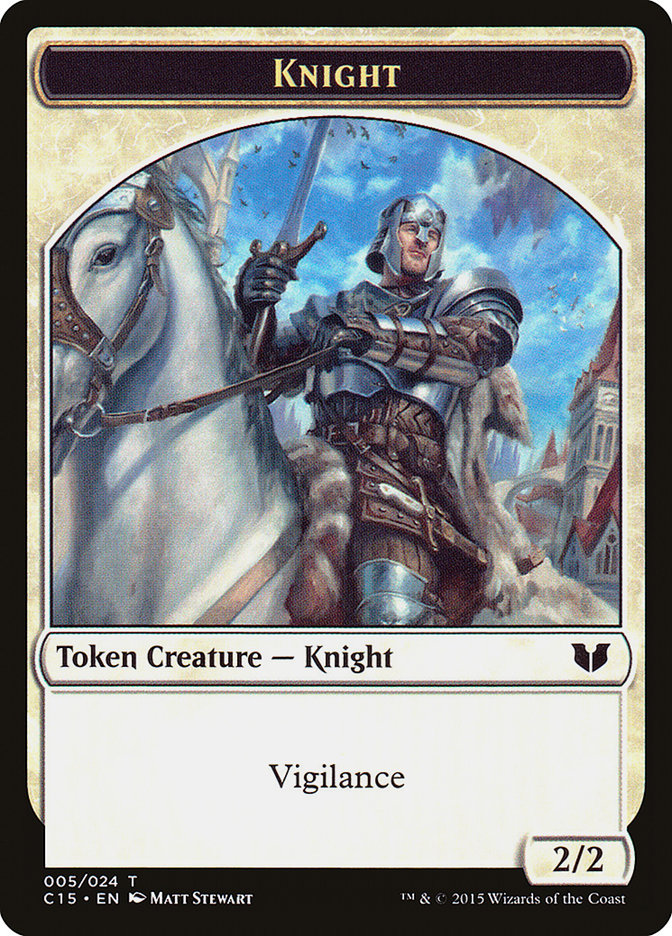 Knight (005) // Spirit (023) Double-Sided Token [Commander 2015 Tokens] | The Time Vault CA