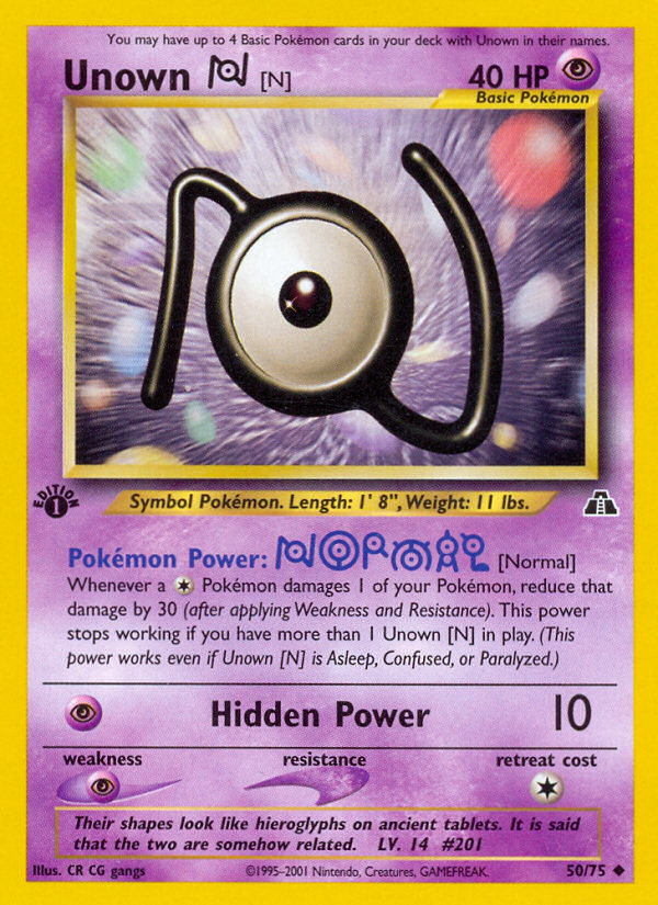 Unown [N] (50/75) [Neo Discovery 1st Edition] | The Time Vault CA