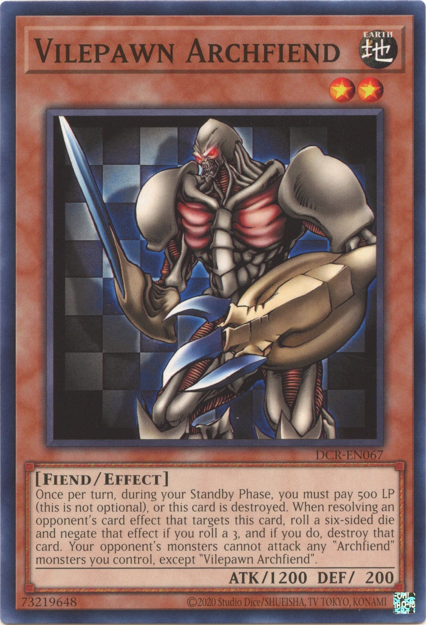 Vilepawn Archfiend (25th Anniversary) [DCR-EN067] Common | The Time Vault CA