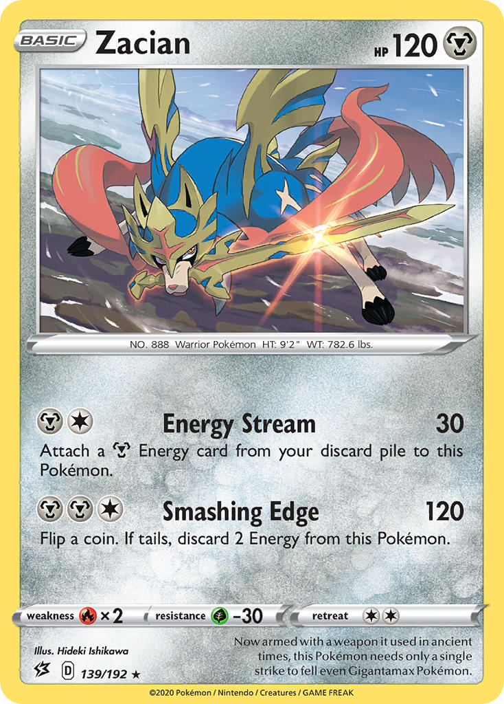 Zacian (139/192) (Cracked Ice Holo) (Theme Deck Exclusives) [Sword & Shield: Rebel Clash] | The Time Vault CA