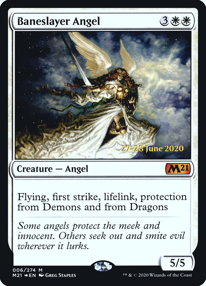 Baneslayer Angel  [Core Set 2021 Prerelease Promos] | The Time Vault CA