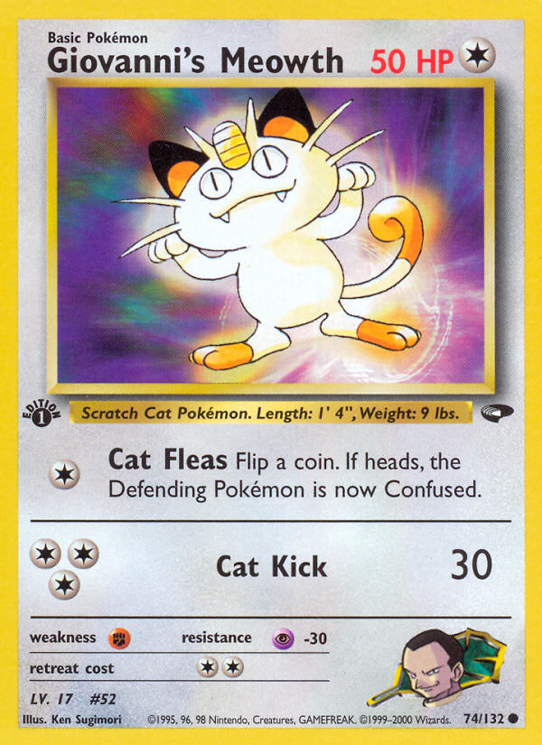 Giovanni's Meowth (74/132) [Gym Challenge 1st Edition] | The Time Vault CA